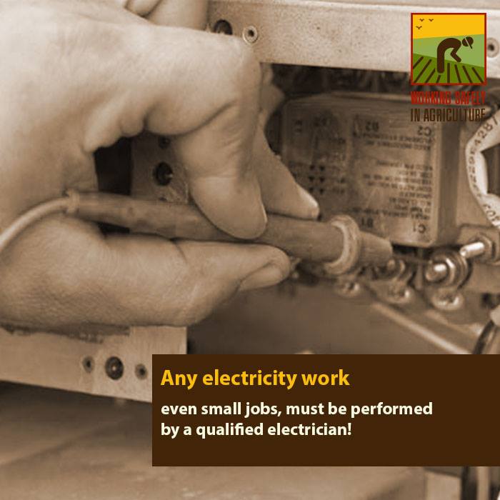Any electricity work must be performed by a qualified electrician!